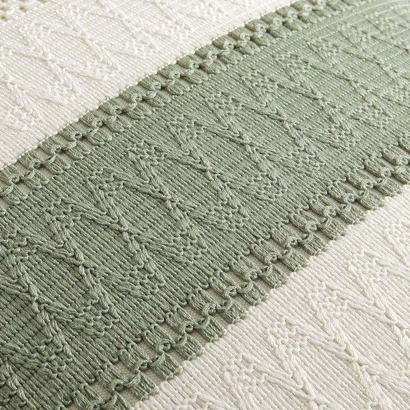 ZeeMart 2 Packs Cotton Boho Throw Pillow Covers 18x18 Inch Contrast Green  Soft Farmhouse Decorative Couch Pillow Cases Sage Green Cushion Covers for Sofa Bed Living Room Home Decor - Image 4